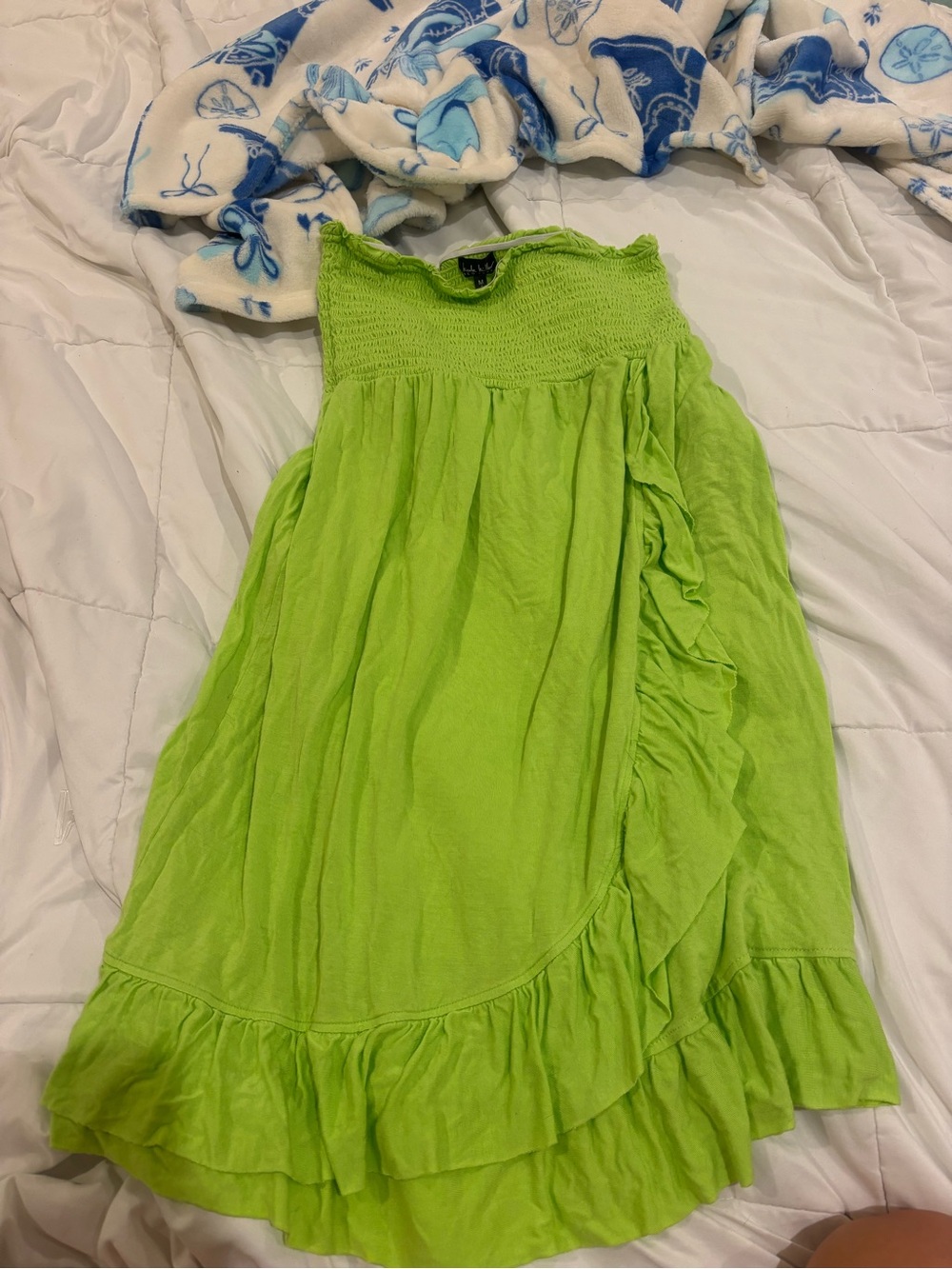 Nicole Miller Smocked Ruffle Dress